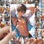 cartes postales art numérique hommes musclés multicolores 4cm 5.5cm pack 60 pièces