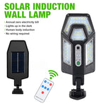 lumière solaire rue moderne noire ip65 led éclairage extérieur détecteur mouvement télécommande clips