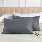 protège oreiller gris uni moderne qualité polyester lit maison simple 20x30inch