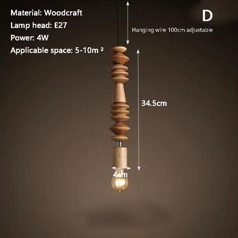 Suspension lumineuse bois géométriques naturel moderne salon restaurant chambre principal