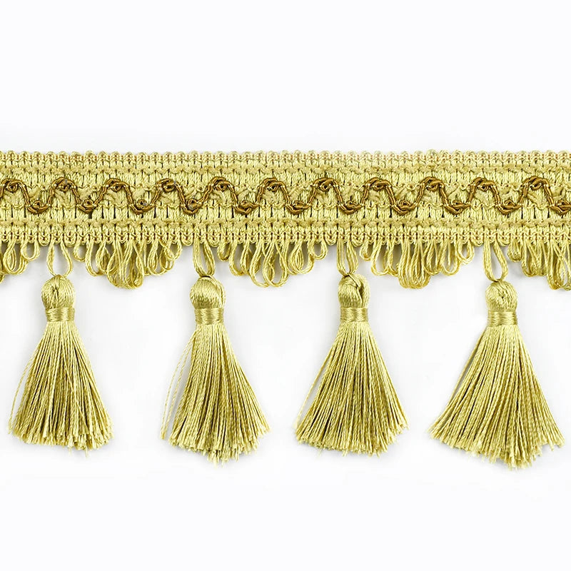 ruban pompons violet marron doré décoration mariage tissu polyester franges élégant accessoire broderie tassel