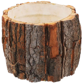 Grand pot de fleurs en bois naturel design rustique pour décoration intérieure et arrangement floral