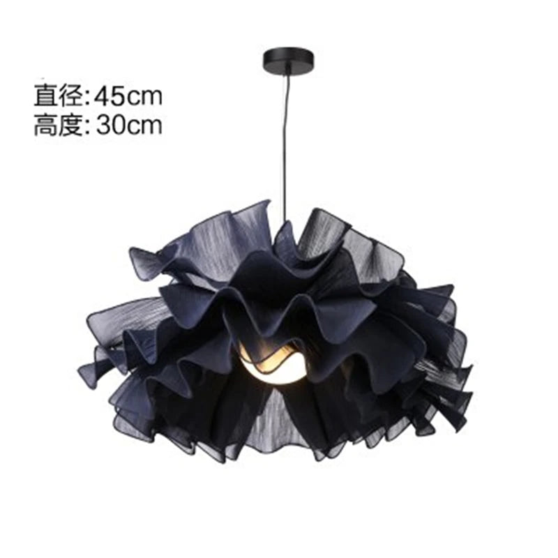 lampe suspendue moderne plissée blanc câble suspendu salon chambre nordique led