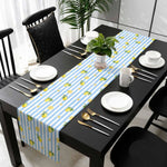 table cuisine lin rayé bleu blanc motif citron floral moderne