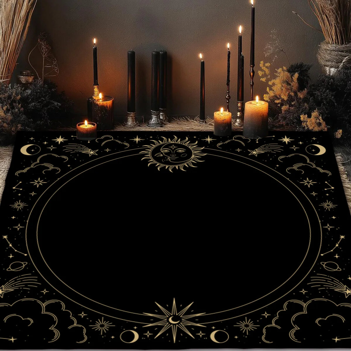 tapis astrologiques motifs magiques tarot divination esoterique decoratif quartz amethyste
