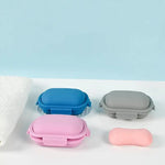 boîte savon pliable moderne bleu vert rose gris mat anti fuite voyage