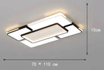 plafonnier led moderne blanc rectangulaire grille ventilation salon chambre minimaliste