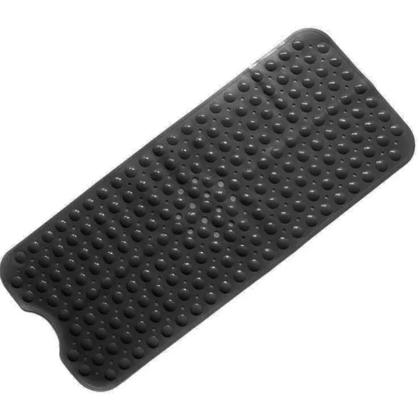 tapis bain antidérapant pvc moderne bleu gris blanc transparent trou texturé adhésif salle bain