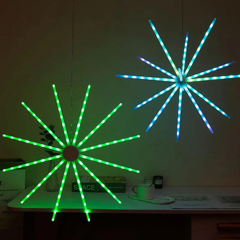 décoration lumineuse étoile RGB télécommande ambiancé moderne festifintérieur extérieur LED multicolore violet blanc