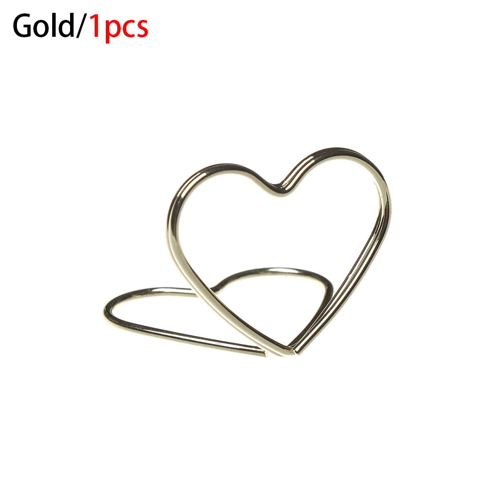 pinces papier cœur diamant moderne or rose argenté métal décoratif cartes notes support