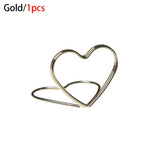 pinces papier cœur diamant moderne or rose argenté métal décoratif cartes notes support