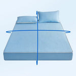 matelas rafraîchissant bleu clair texture géométrique moderne oreiller