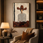 tableau abstrait moderne impression toile peinture expressionniste sans cadre vertical beige noir brun