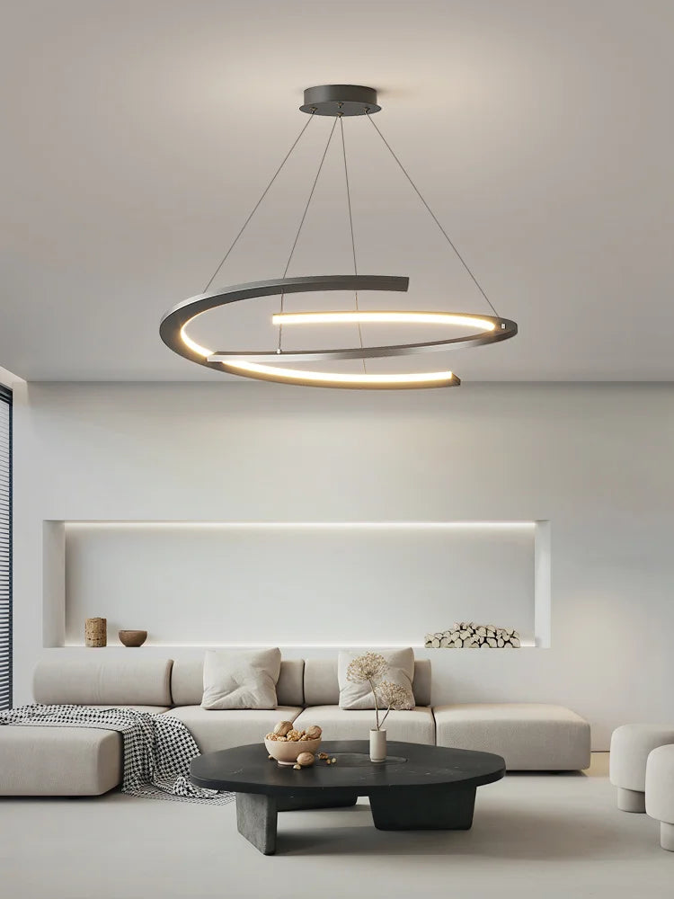 suspension lumineuse moderne gris blanc minimaliste salon chambre hôtelversible autonomependentifchaînes