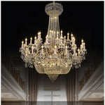 lustre doré cristal strass classique transparent salon chambre restaurant villa