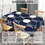 nappe table bleu marine nœuds corde réutilisable moderne imperméable résistante taches