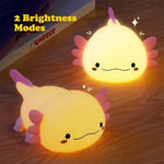 Lampe de chevet axolotl en silicone bleu
