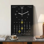 horloge murale moderne mécanique calendrier unique antique rouge noir minimaliste