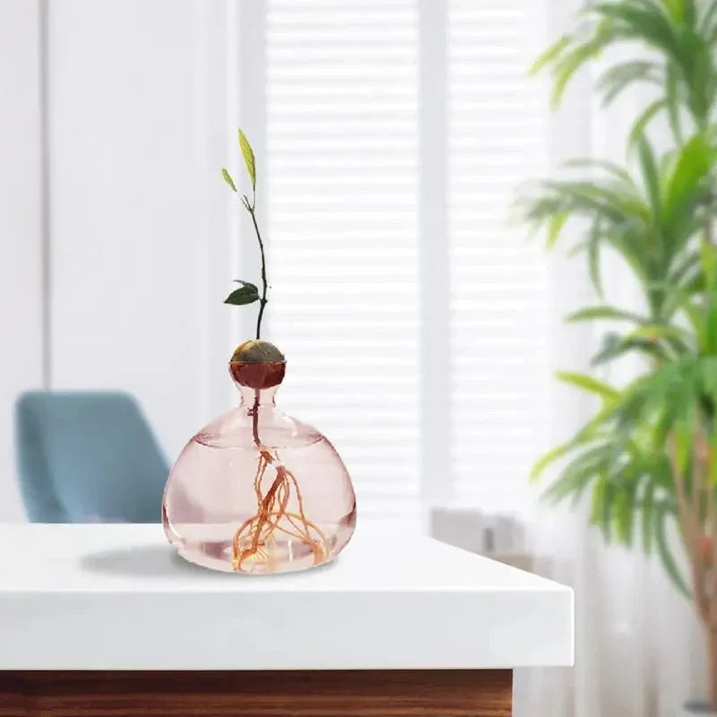 vase moderne transparent rose bleu vert jaune marbré petite grande