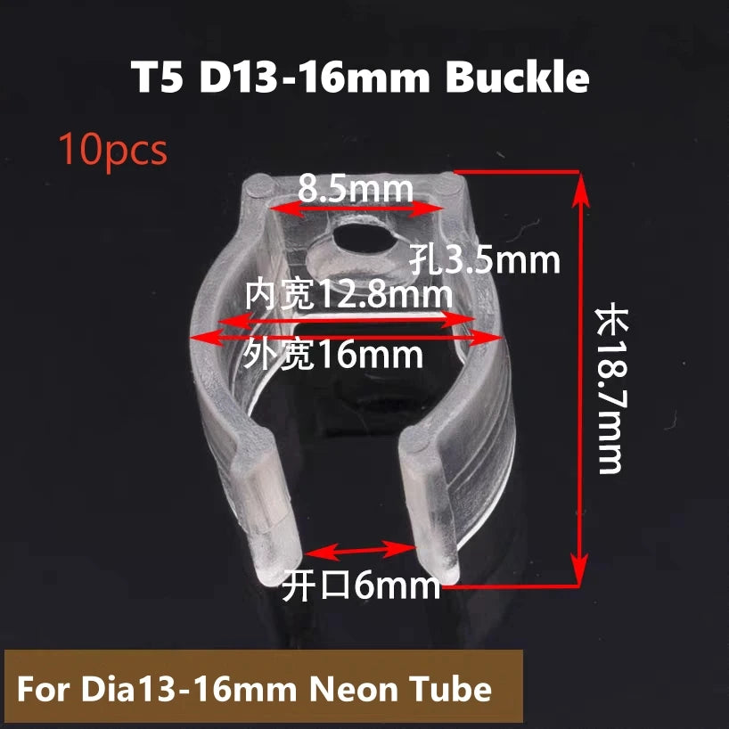 bases tube néon blanc led lisse moderne clips fixation câbles connexion accessoire lumineux minimaliste