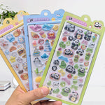 sticker 3d animaux mignons cartoon violet bleu rose vert clip