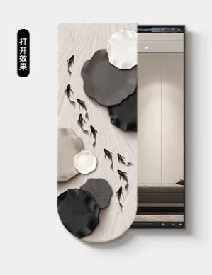 panneau decoratif mural blanc contemporain abstrait minimaliste fixations invisibles maison