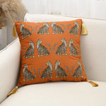 coussin imprimé léopard doré moderne adhésif tassel velours polyester carré decoration 45x45cm 30x50cm