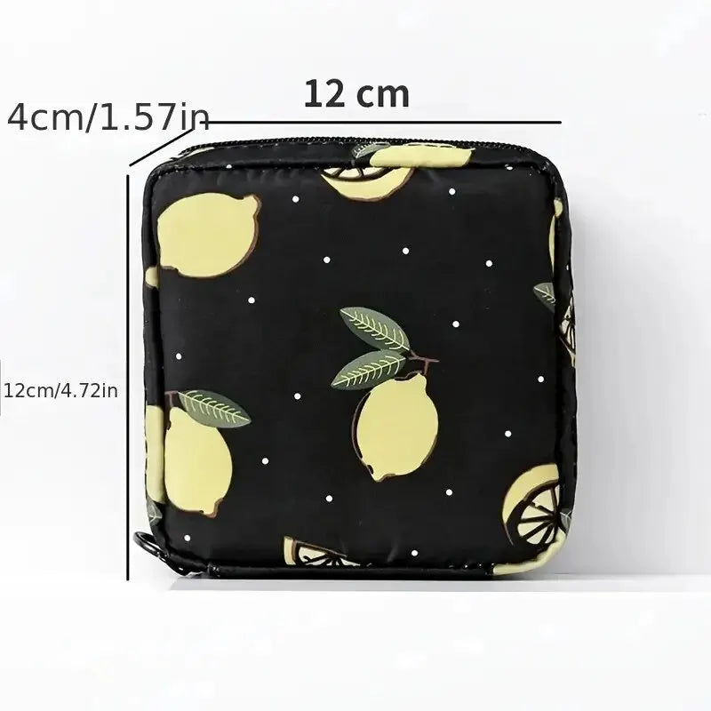 sac maquillage bleu rose noir moderne imprimé animaux cactus fruits glissière chargeur écouteurs portable