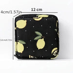 sac maquillage bleu rose noir moderne imprimé animaux cactus fruits glissière chargeur écouteurs portable
