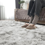 tapis gris clair peluche épaisse doux moderne antidérapant lavable intérieur bébé chaussons