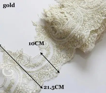 dentelle polyester blanc ajourée paillettes 22cm confection artisanat mariage erotique floral