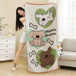 serviette bain coton biologique noël dessin animé moderne rectangle opaque lavable machine haute absorption