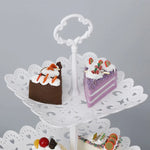 support desserts multi niveaux blanc dentelle classique fruits gâteaux macarons partyDecoration