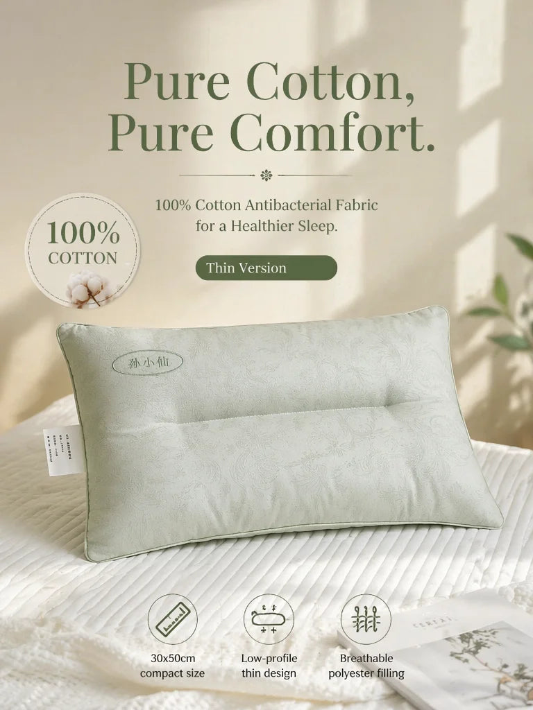 oreiller coton vert clair moderne 30x50cm uni antibactérien lit chambre decoration