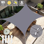 Voile d'ombrage rectangulaire 6x4 m blanche sur terrasse