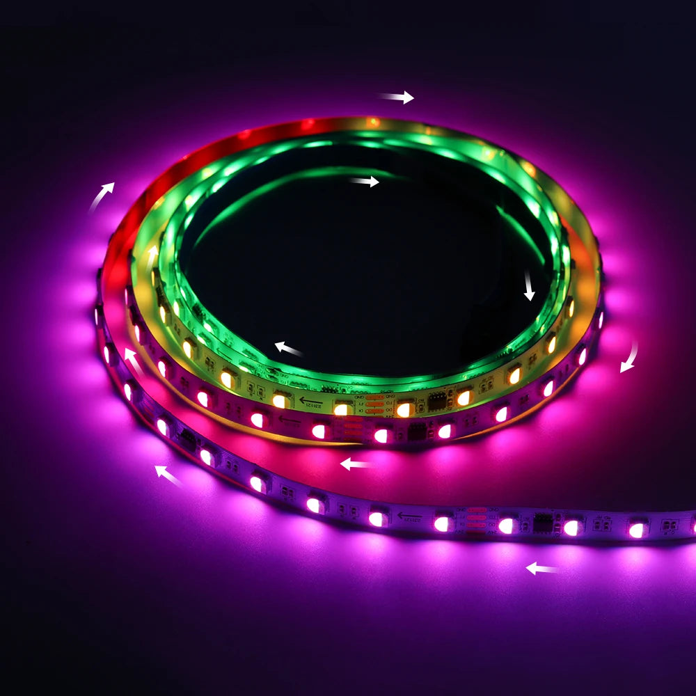 ruban led flexible rgbw 24v 60led/m adhésif double face modernes points lumineux vert bleu