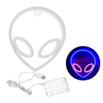 lampe néon bleu rose alien yeux circulaires batterie usb moderne lumineuse chambre enfantDecorationFeteCamping