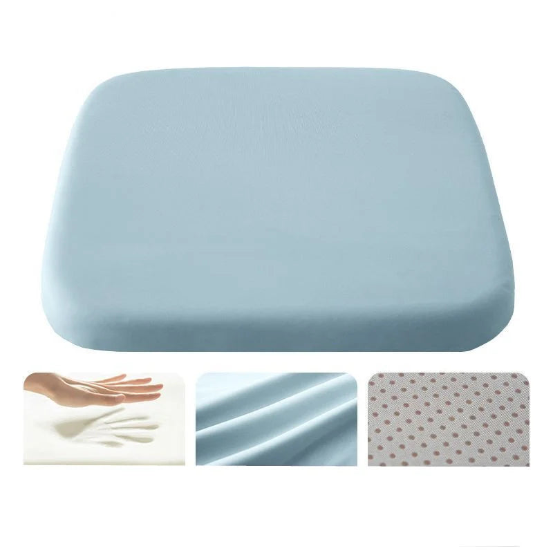 coussin mémoire forme 40x40cm bleu pastel texture rugueuse lavable minimaliste