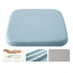 coussin mémoire forme 40x40cm bleu pastel texture rugueuse lavable minimaliste