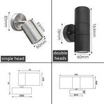 projecteur led mural extérieur noir argenté ip65 moderne surface monté verre trempé