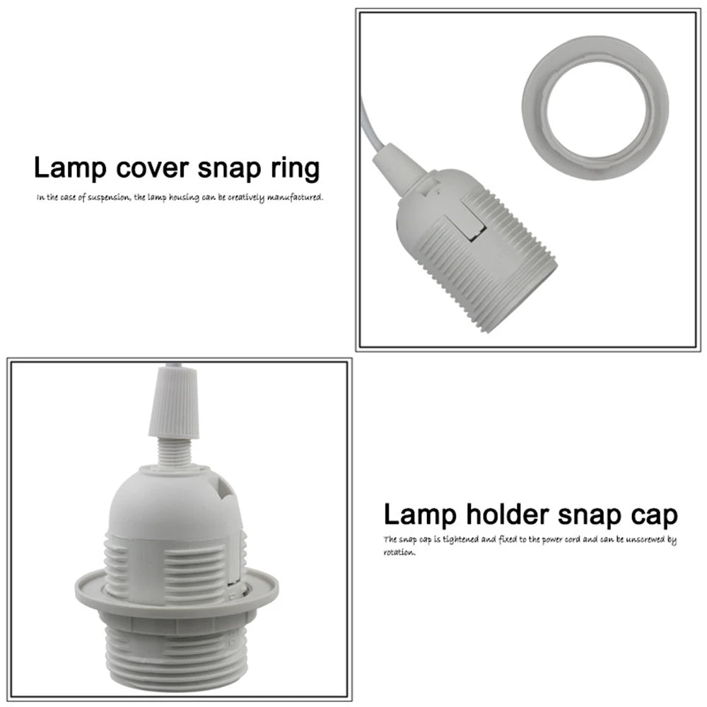support lampe interrupteur 303 e27 câble 1.8m moderne vis blanc noir