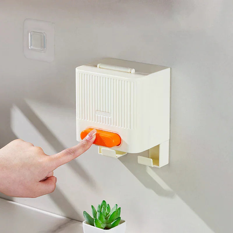 distributeur serviettes boîte anti poussière couvercle moderne rayures verticales adhésif blanc vert orange salle