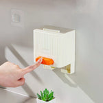 distributeur serviettes boîte anti poussière couvercle moderne rayures verticales adhésif blanc vert orange salle