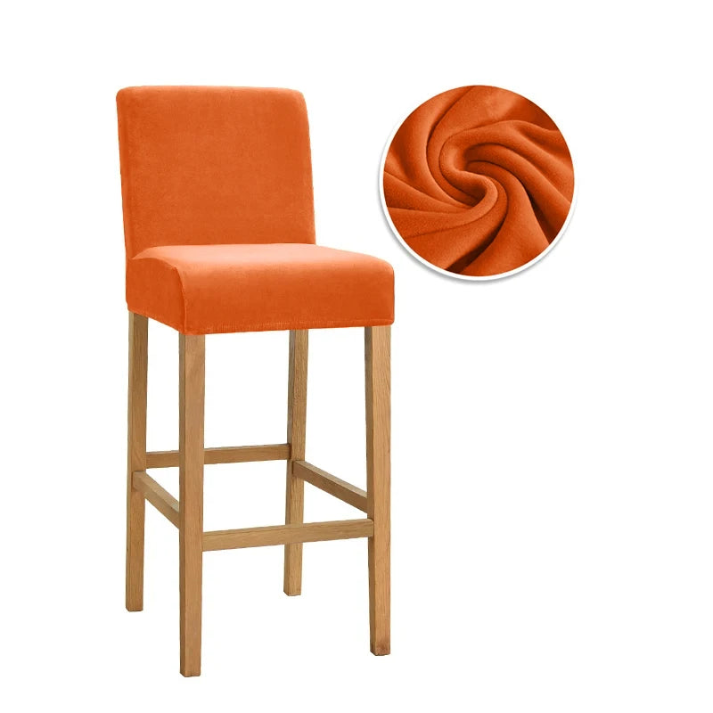 couvre tabouret moderne tabourets bar lavables tissu plush uni couleur bleu jaune vert orange