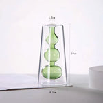 vase verre transparent billes sphériques minimaliste couleur gris bleu vert orange rose