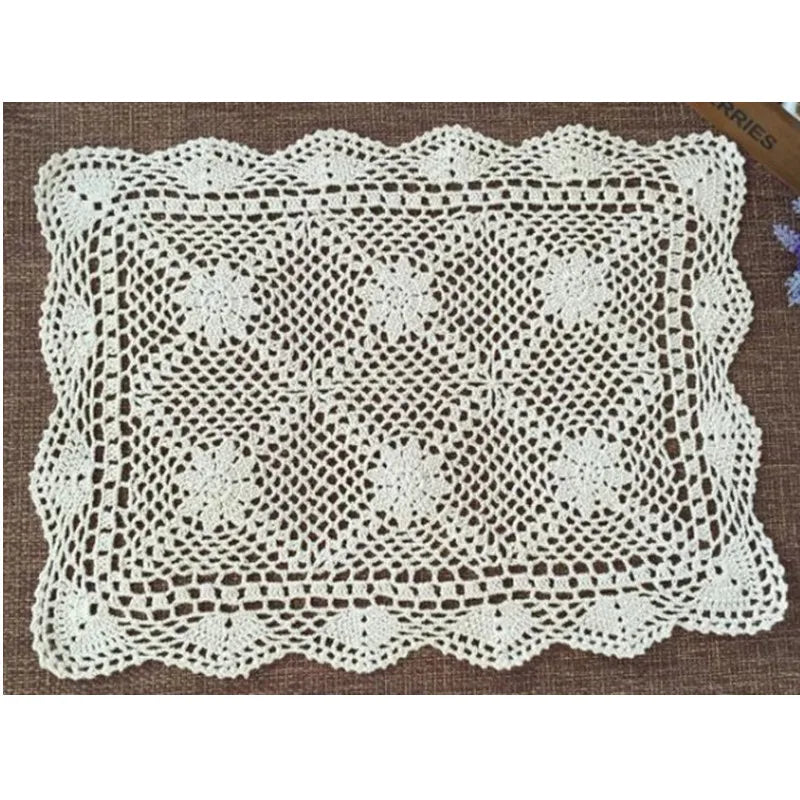 Napperon rectangulaire blanc pour décoration mariage