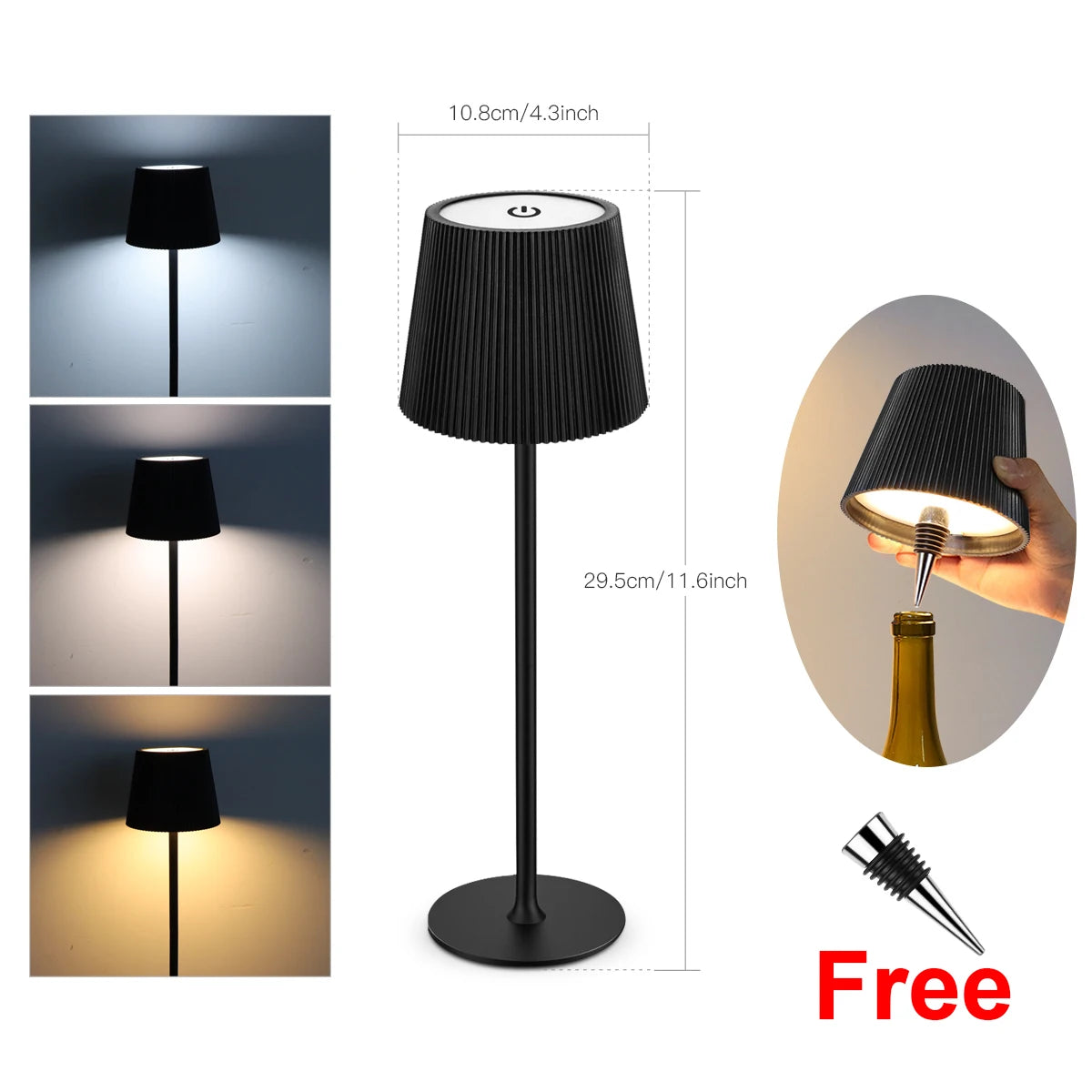lampe décorative led rechargeable usb plusieurs couleurs abatjour opaque moderne minimaliste