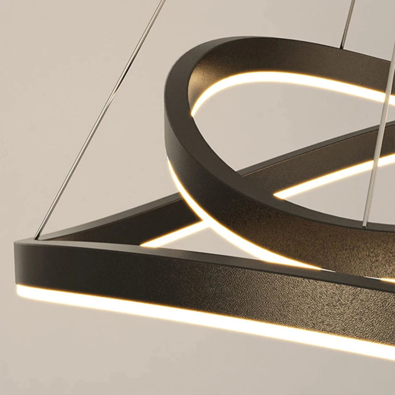suspension lumineuse led moderne forme géométrique blanc noir minimaliste