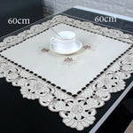serviettes table brodées florales classiques beige noir réutilisables 40cm 60cm
