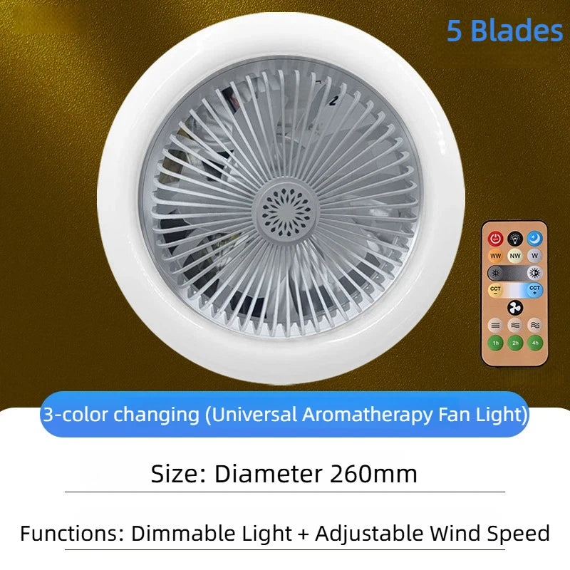ventilateur lampe led blanc moderne télécommande ventilation arrière grille minimaliste